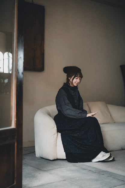 立體花花V領透透OPS｜2色入