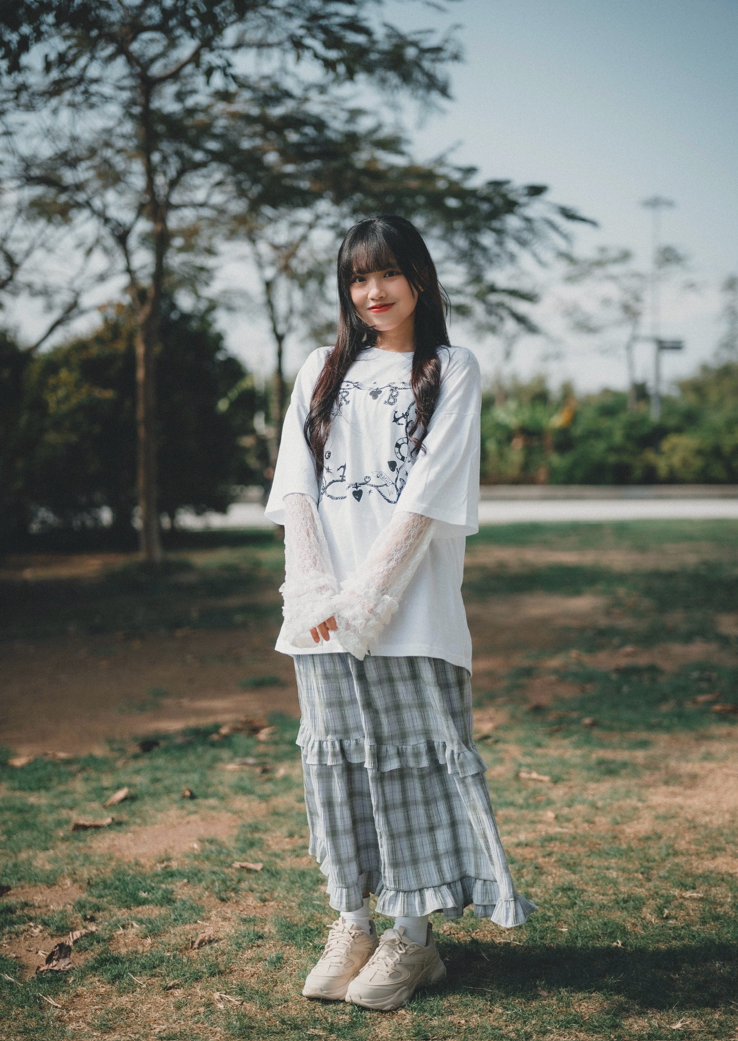 春日荷葉Ruffle格仔Dress｜2色入