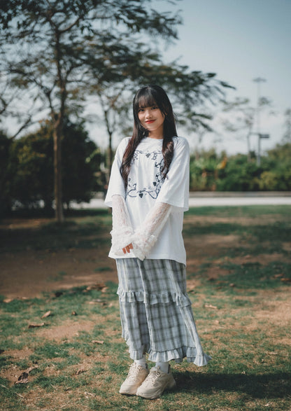 春日荷葉Ruffle格仔Dress｜2色入