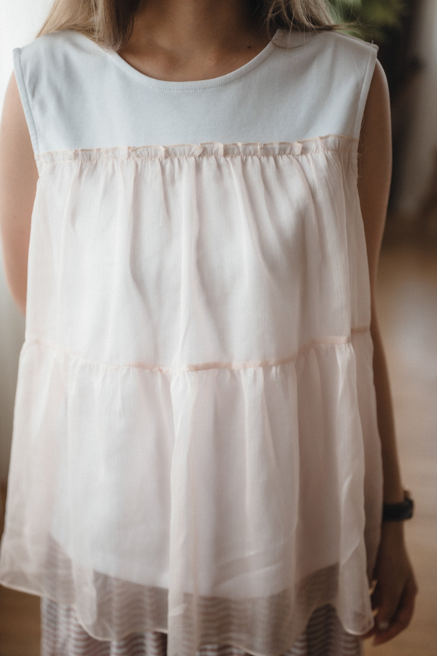 拼接蛋糕半紗背心｜4色入