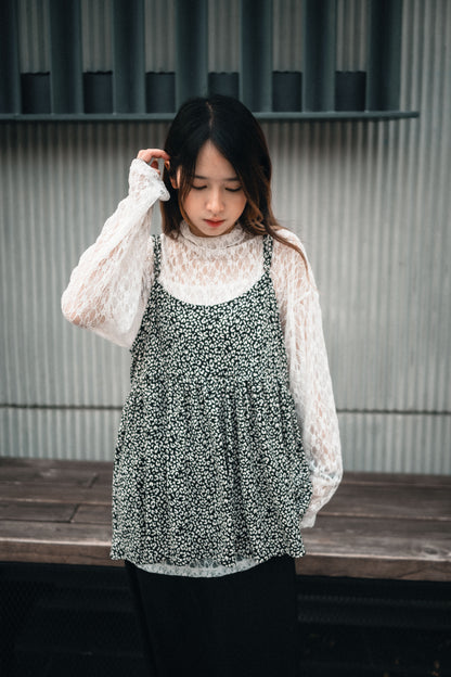 豹紋pattern吊帶layer｜3色入