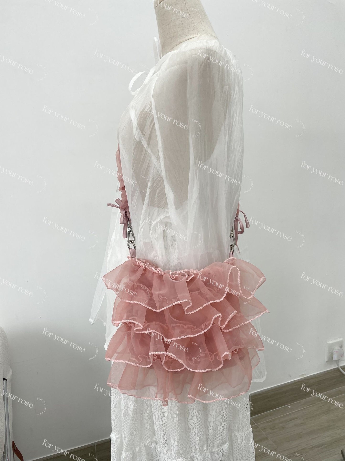 蛋糕層層ruffle紗紗袋 S size｜4色入