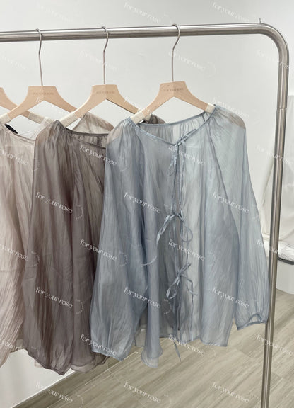 日系透明感🫧✨絲滑綁帶外搭｜6色入