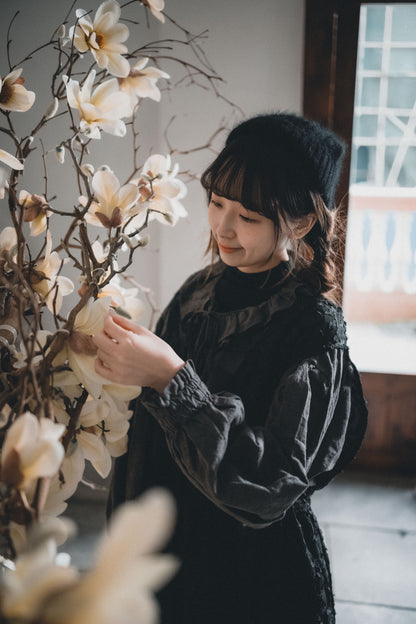 雙層花邊領小綁結襯衫｜4色入