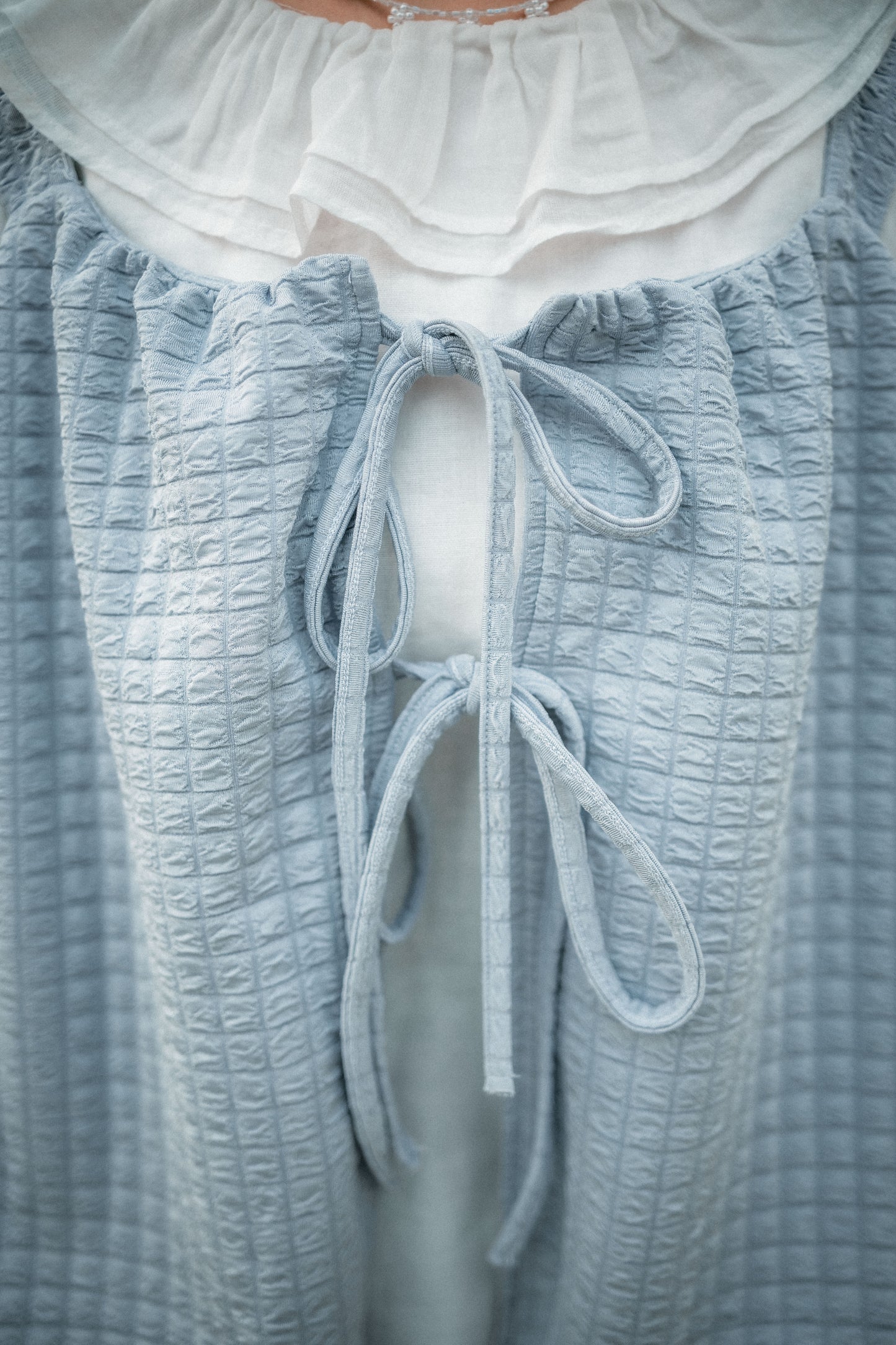 多穿法！泡泡格綁帶背心外搭｜4色入