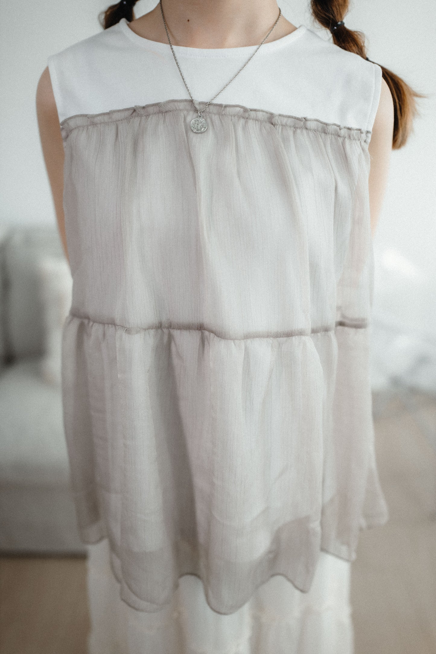 拼接蛋糕半紗背心｜4色入