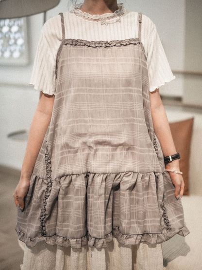 Lace領暗直紋TOP｜2色入