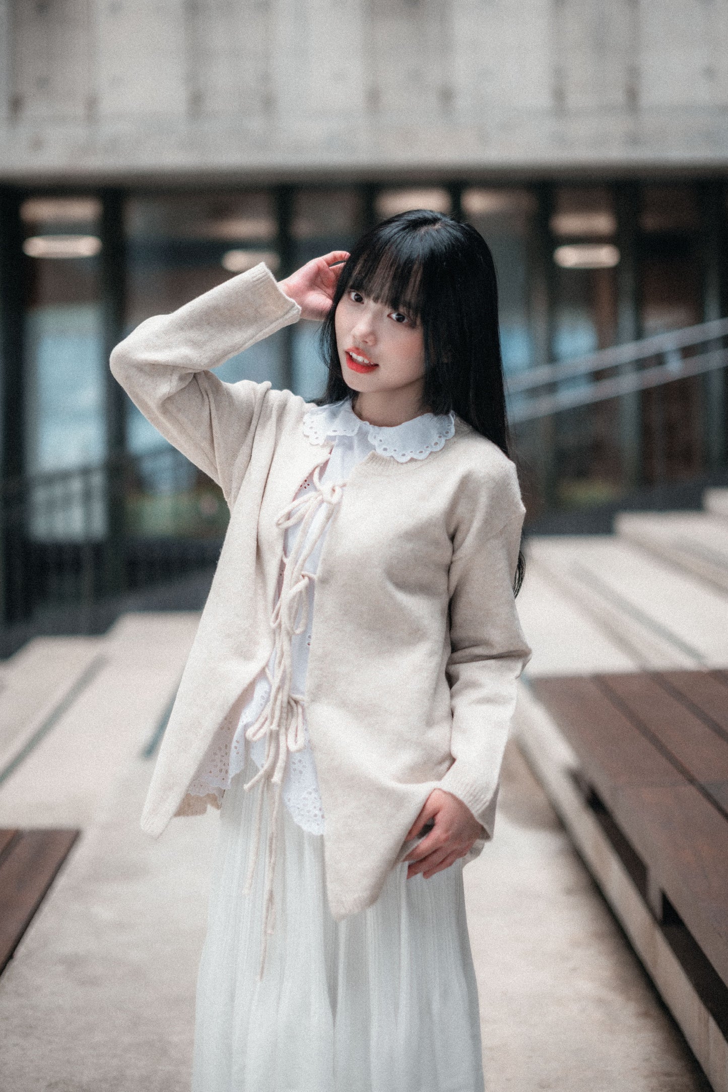 2ways綁帶寬鬆針織毛衣｜2色入