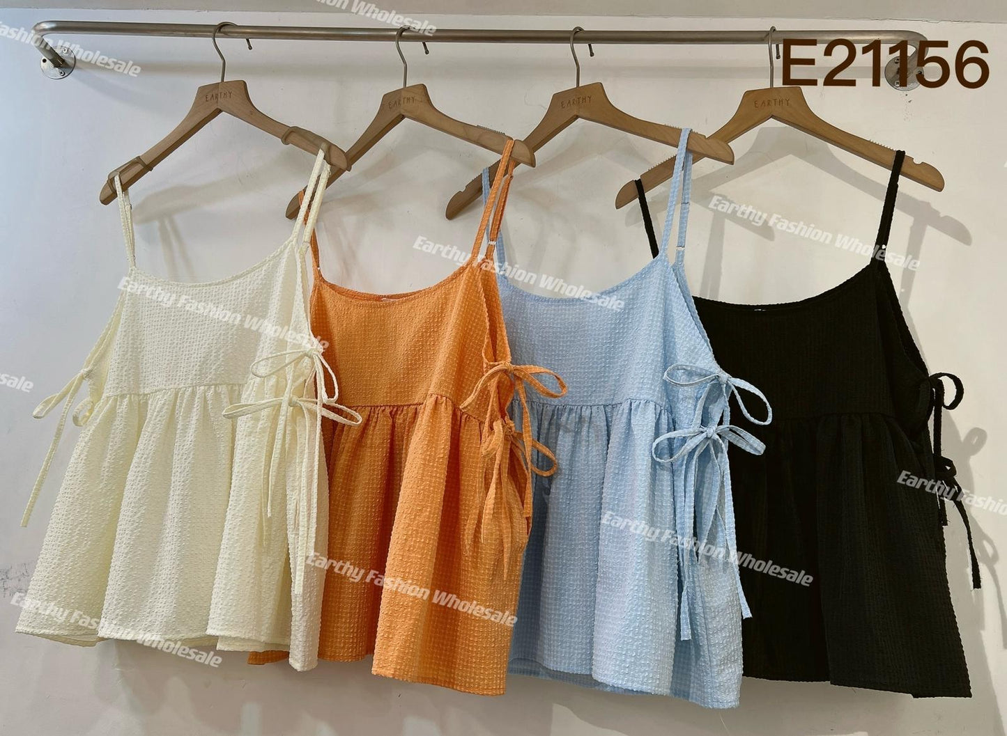 夏日☀️暗格紋側綁帶外搭｜4 colors