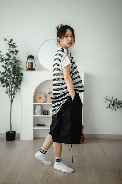 超靚褲形！霧灰洗水感五分工裝褲｜4色入