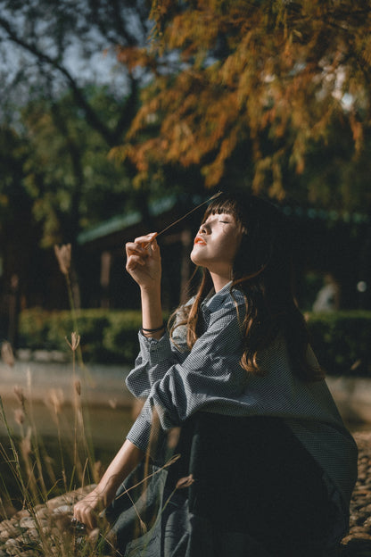 RUFFLE下襬➿小格子襯衫｜4色入