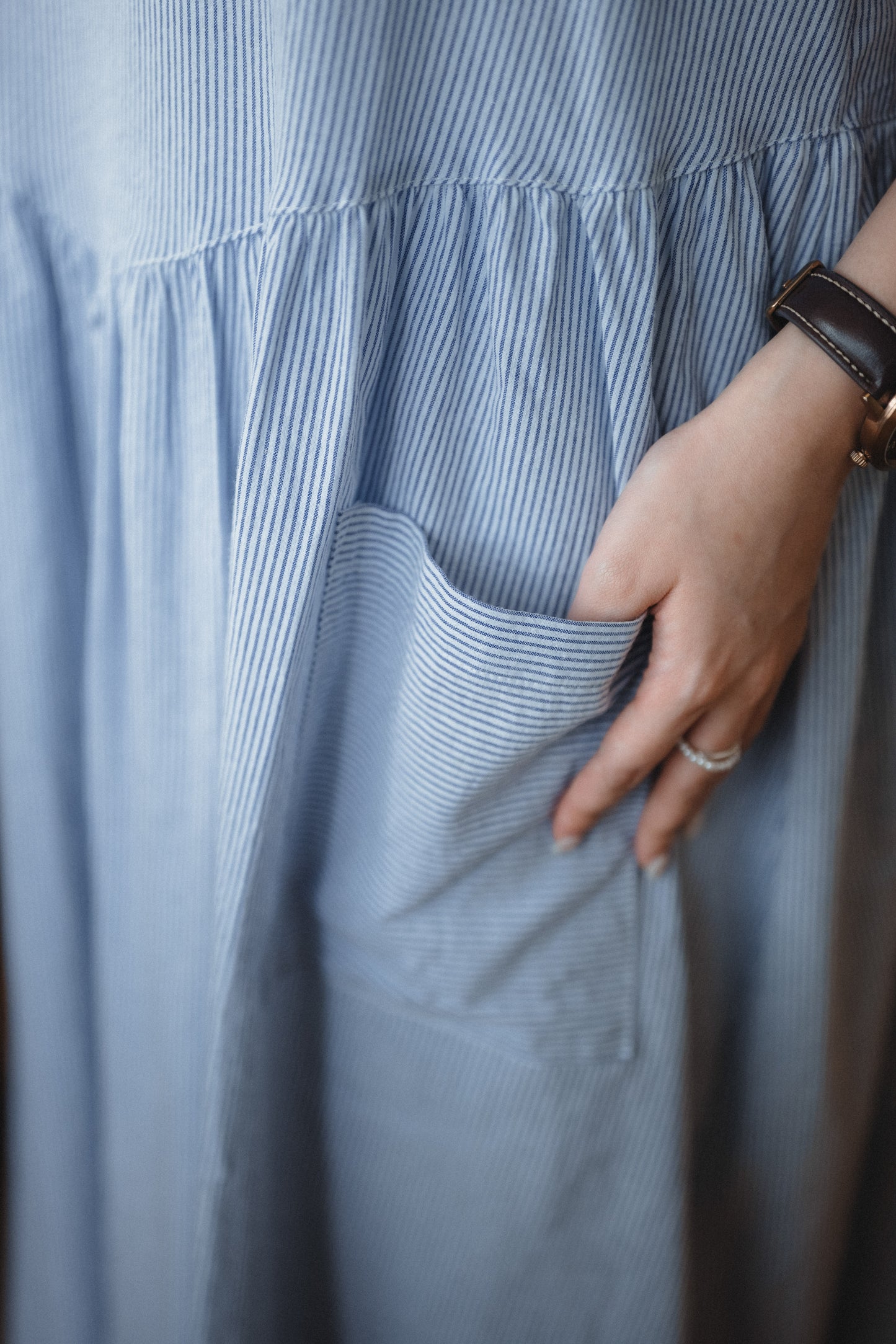 暗直紋口袋吊帶OPS｜2色入