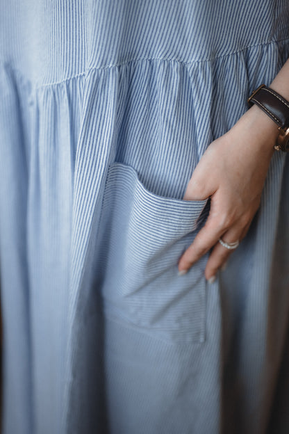 暗直紋口袋吊帶OPS｜2色入