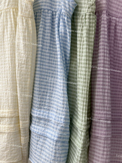 糖果色系🍬 格子壓摺外搭背心｜4色入