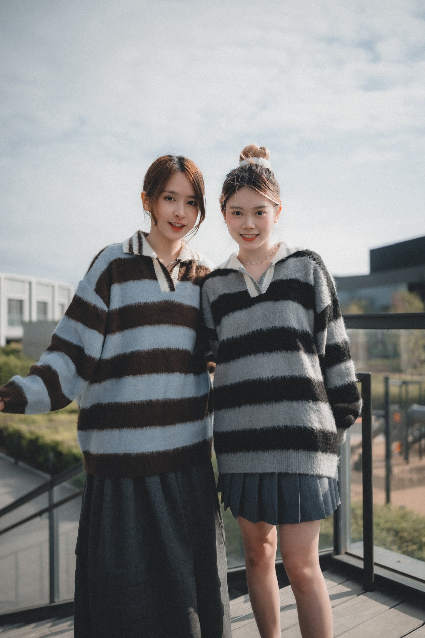 滑滑Fluffy • Stripe Collar Knit | 4色入