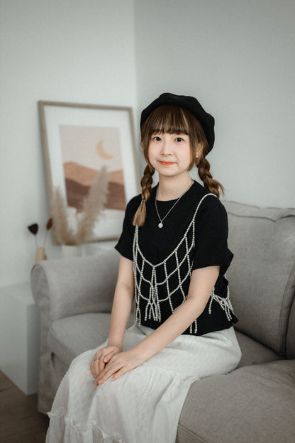 慵懶感Ruffle領豎紋寬鬆襯衫TOP｜3色入