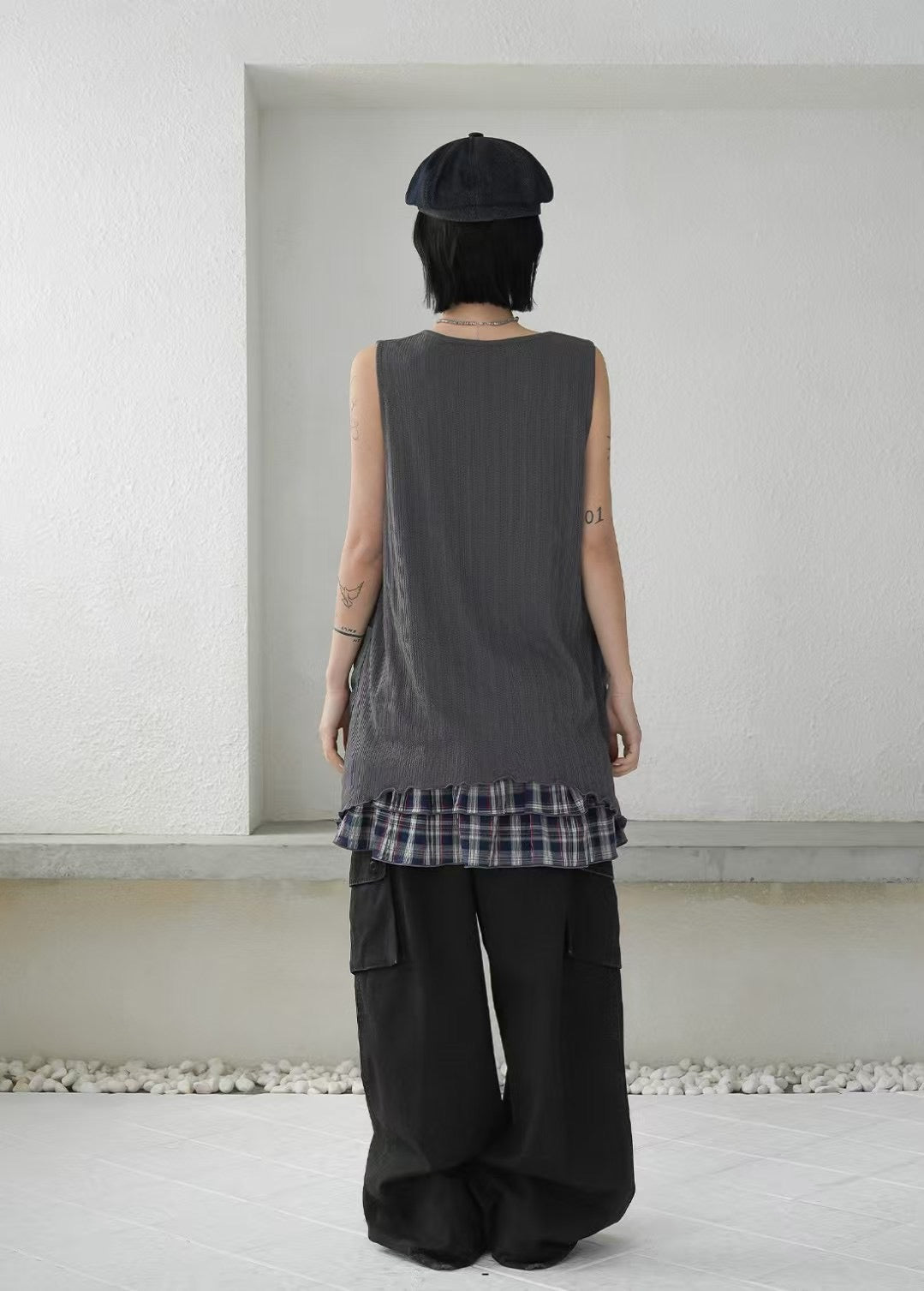 兩層layer🧸拼接背心娃娃top｜3色入