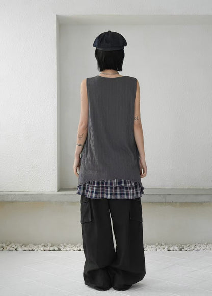 兩層layer🧸拼接背心娃娃top｜3色入