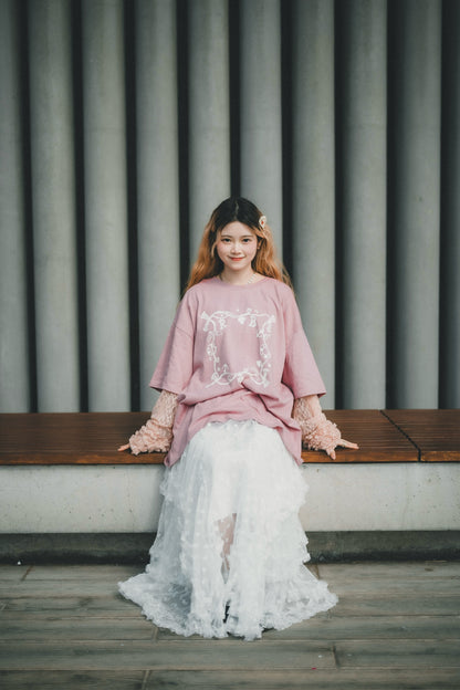 ROMANTIC RUFFLE LACE SLEEVES TEE | 3色入