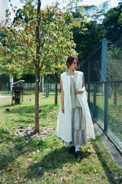 兩面 · 鈕扣 x 褶壓側綁帶ops｜3色入