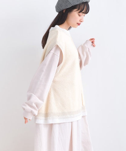 JP混色織線坎肩針織馬甲｜3色入