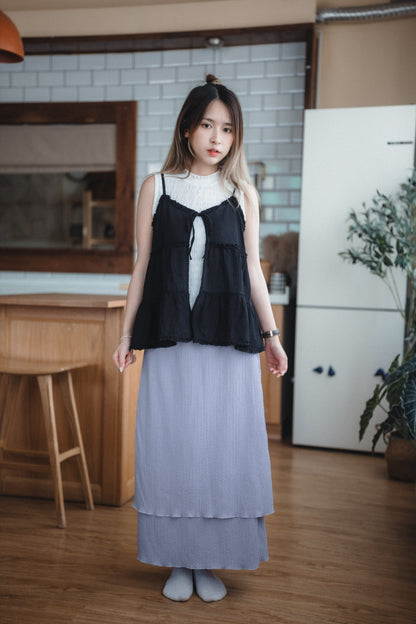 層層”簡約皺皺半身裙｜3色入