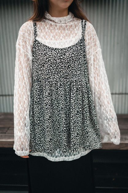 豹紋pattern吊帶layer｜3色入