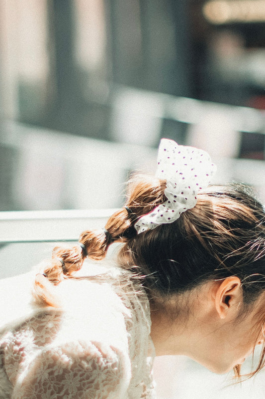 歐根紗波點 · 大腸髮圈｜5色入