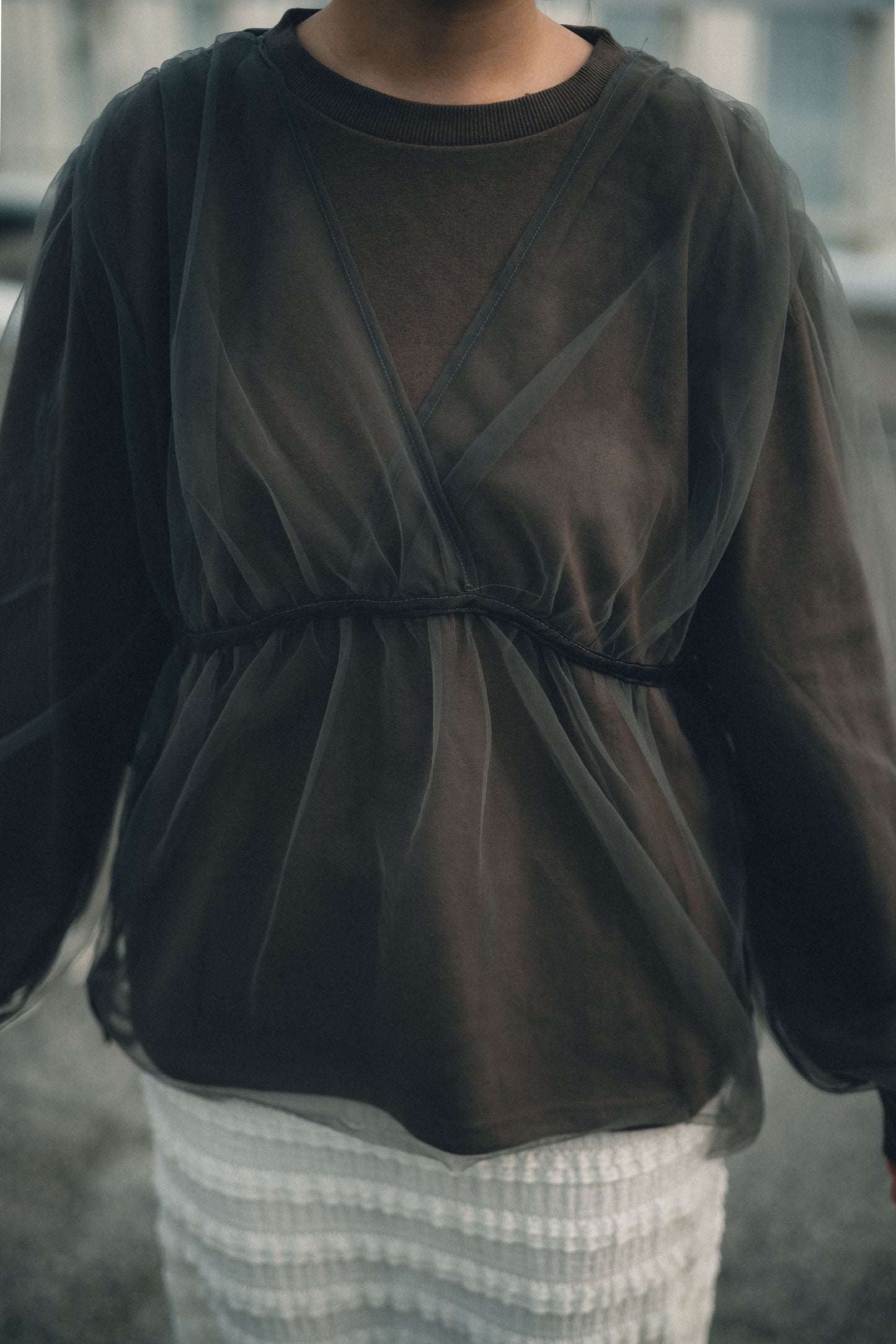 熱賣！疊層薄紗長袖TOP｜3色入