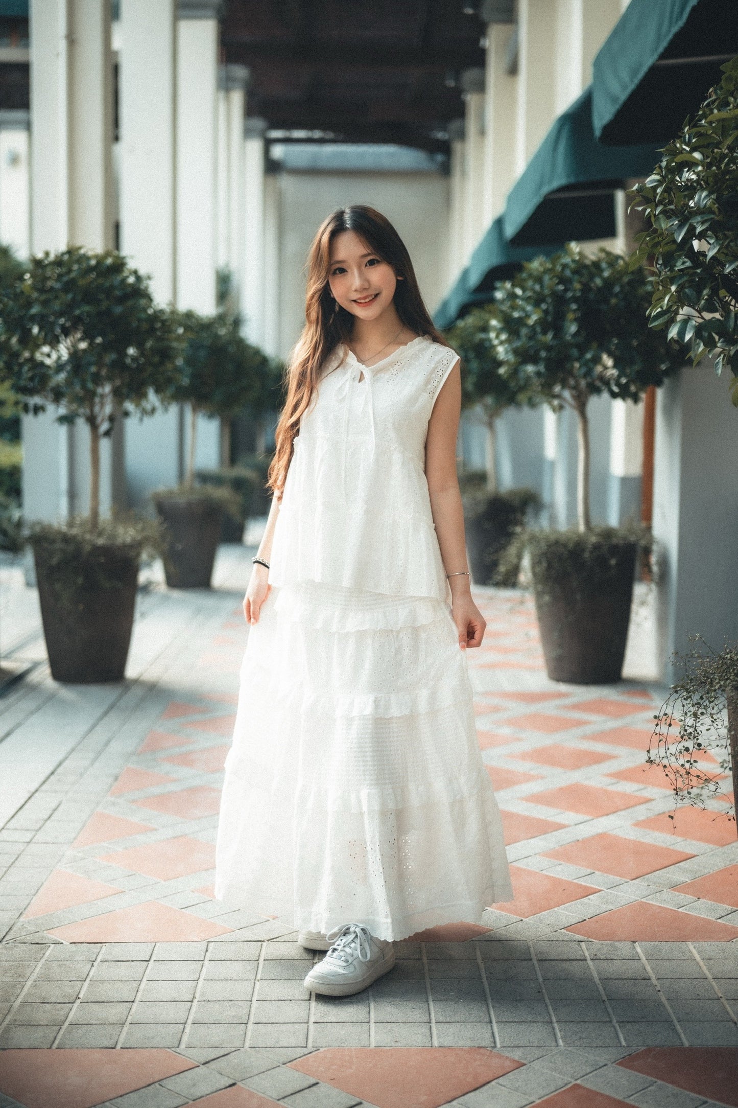 小花邊領𖥧⁺. 綁結通花背心vest｜1色入