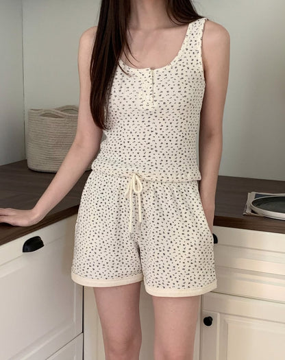 夏天💐小碎花方領背心｜3色入