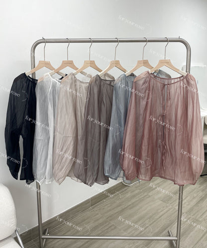 日系透明感🫧✨絲滑綁帶外搭｜6色入