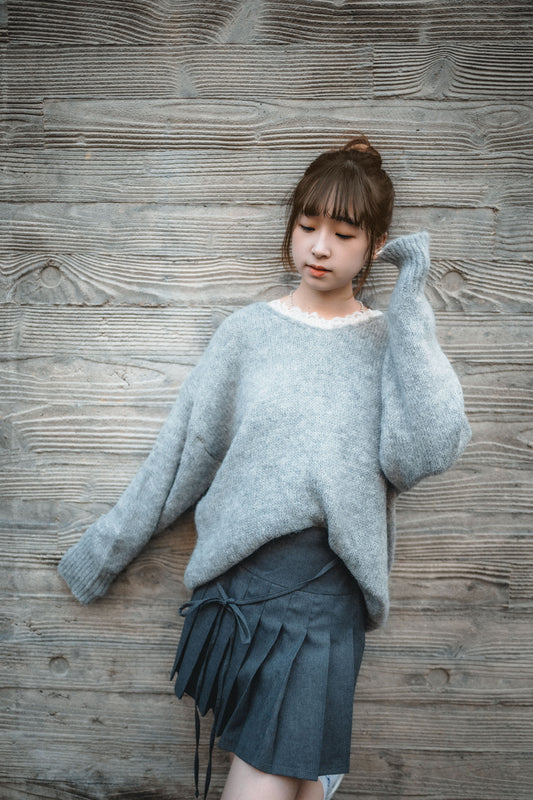 三分甜🍡軟糯Lace V領毛衣｜3色入