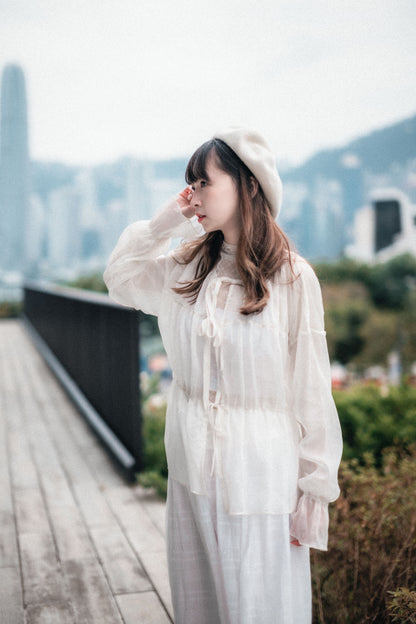 [新色加入🧊] 小雪花透膚捲邊內搭TOP｜3色入