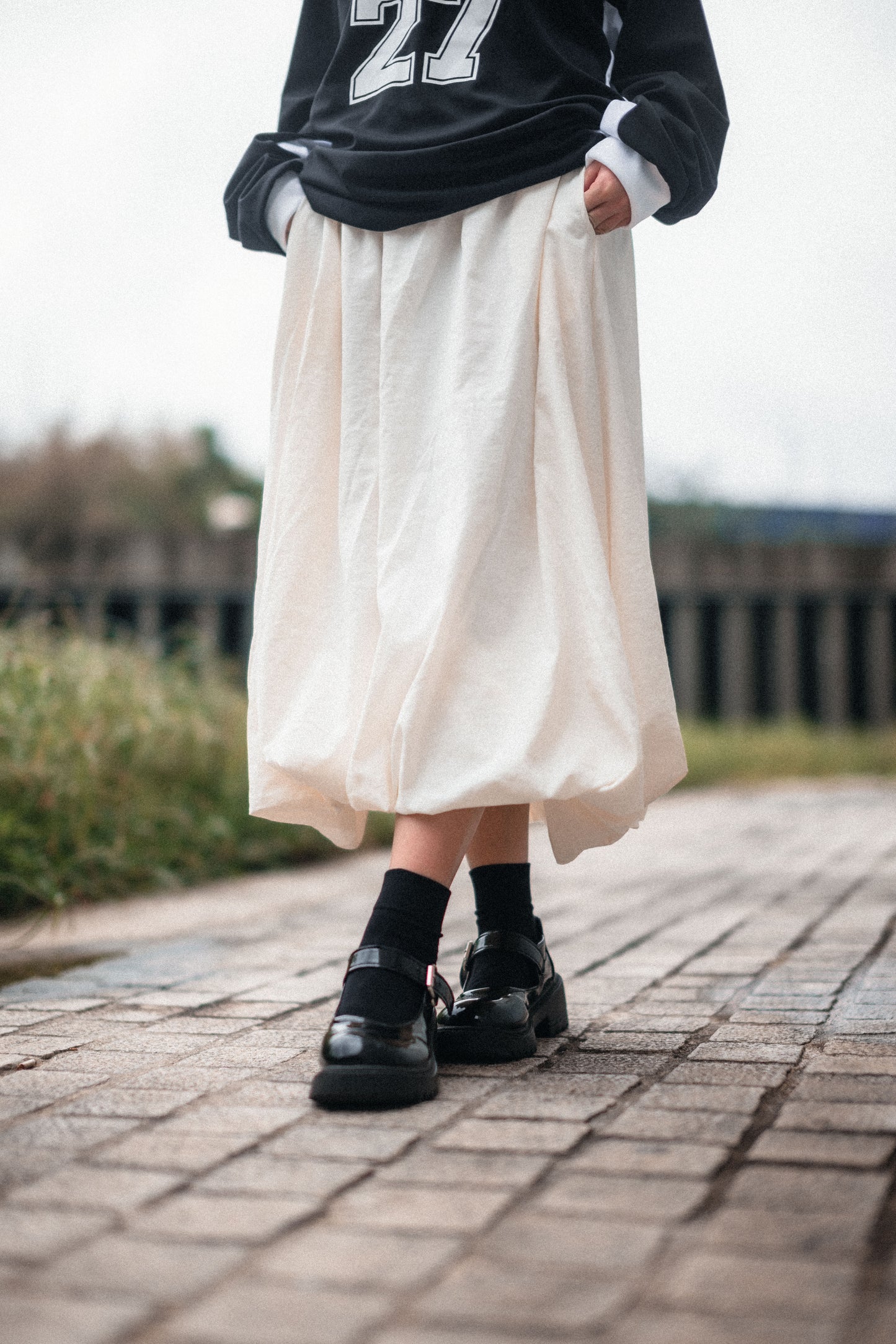 泡泡感索索料花苞裙｜3色入