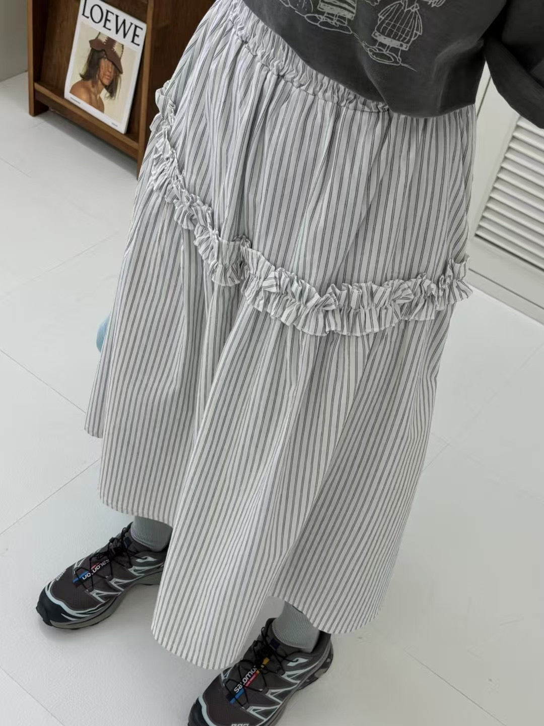 恤衫feel▫️小ruffle條子sk｜2色入