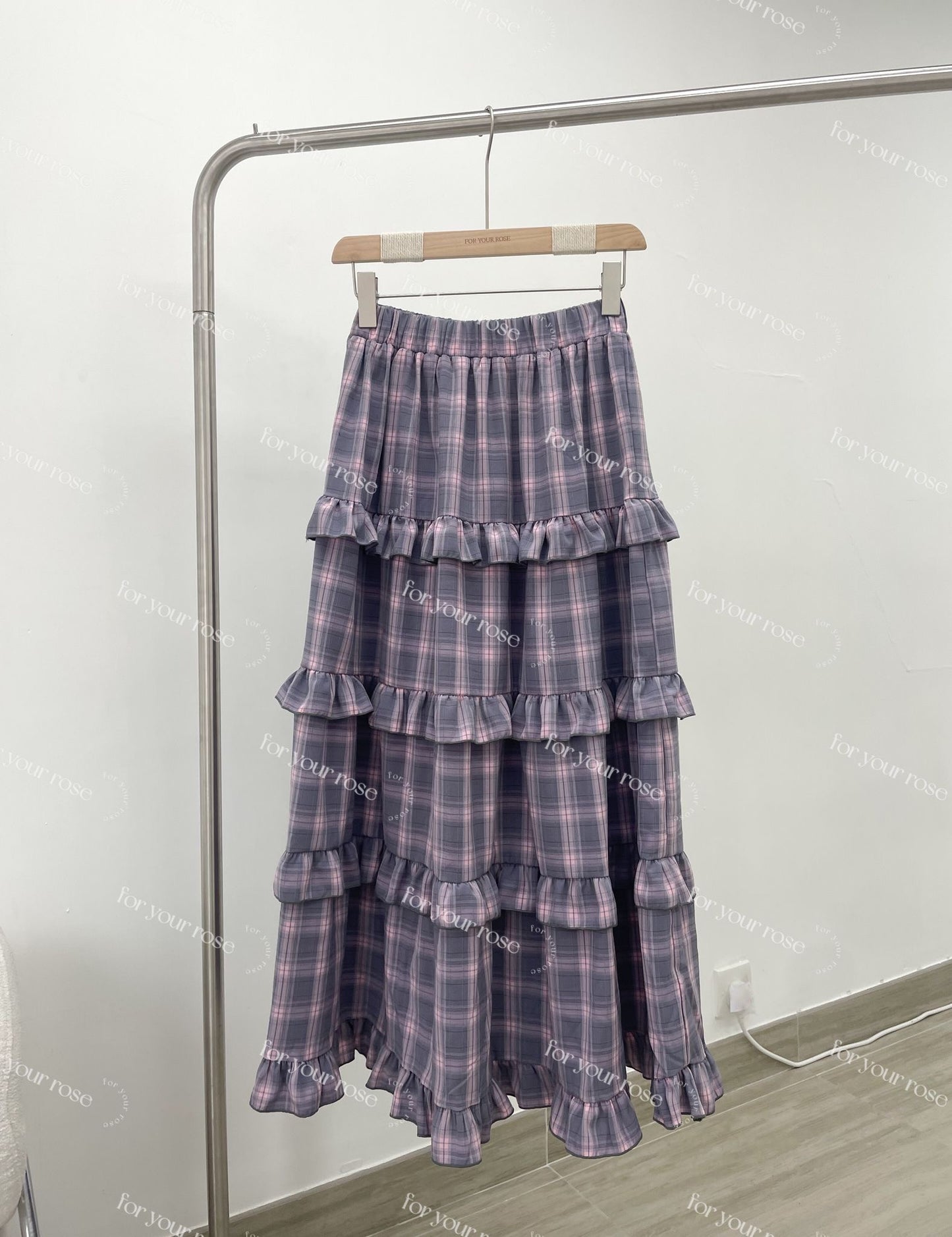 格紋蛋糕ruffle半裙｜3色入