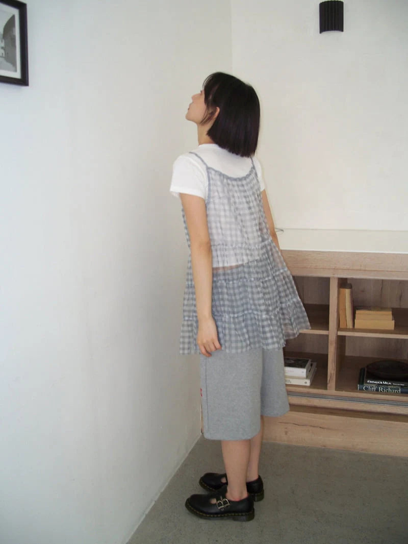 小格子半透娃娃layer OPS｜2色入