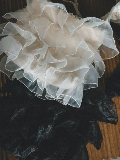 蛋糕層層ruffle紗紗袋 L size｜4色入