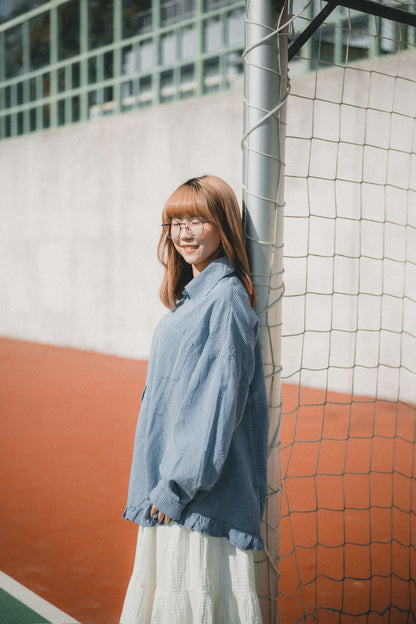 RUFFLE下襬➿小格子襯衫｜4色入