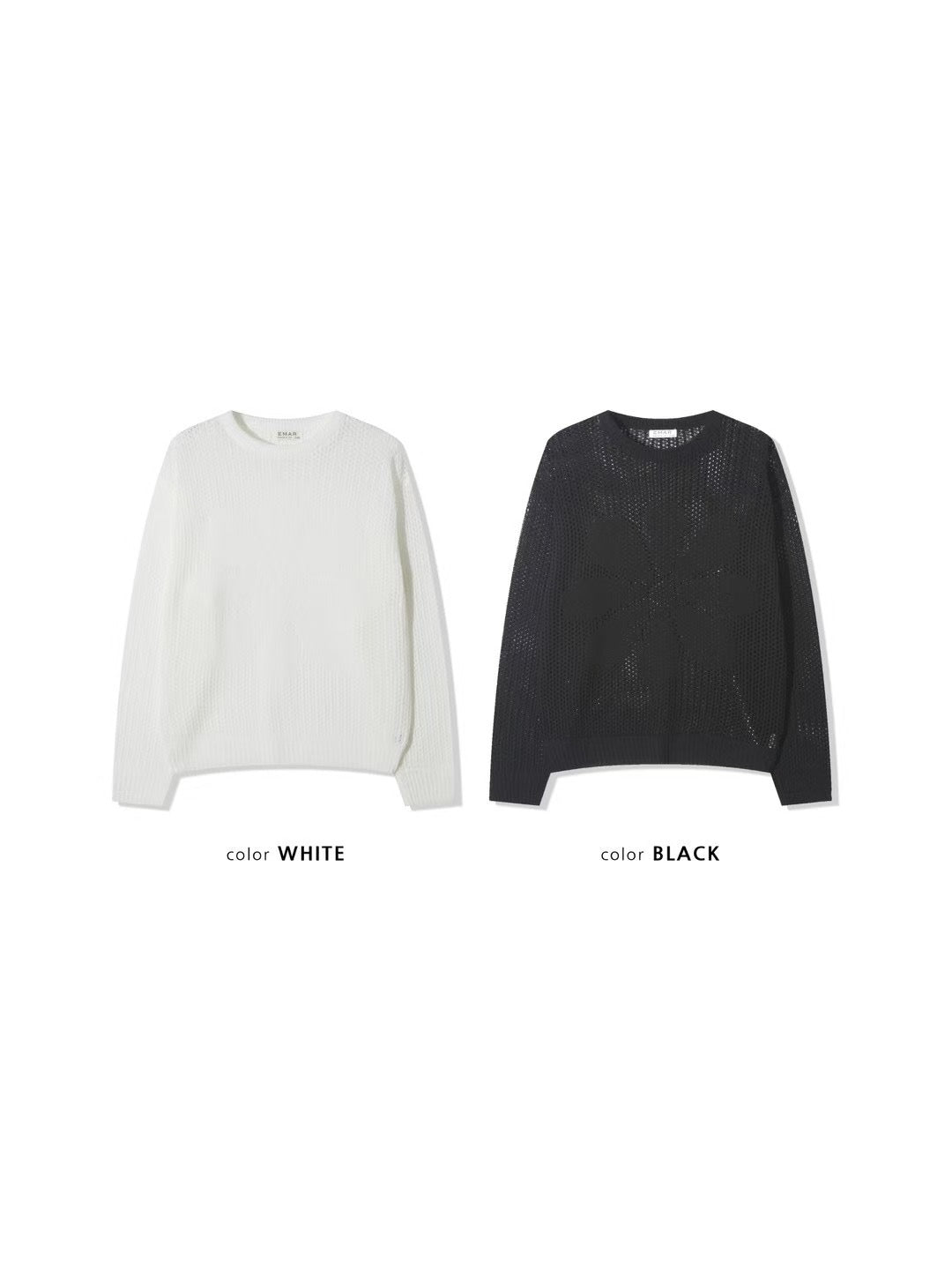 網眼花花圖案針織上衣｜2色入