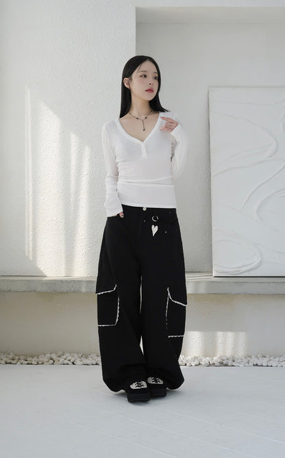 Lace Pocket 氣球褲｜3色入