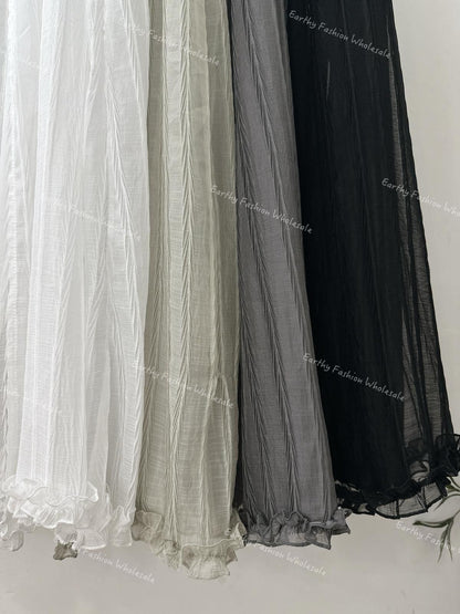 𝟤-𝗐𝖺𝗒仙氣綁帶直條透紗𝗈𝗉𝗌｜4色入