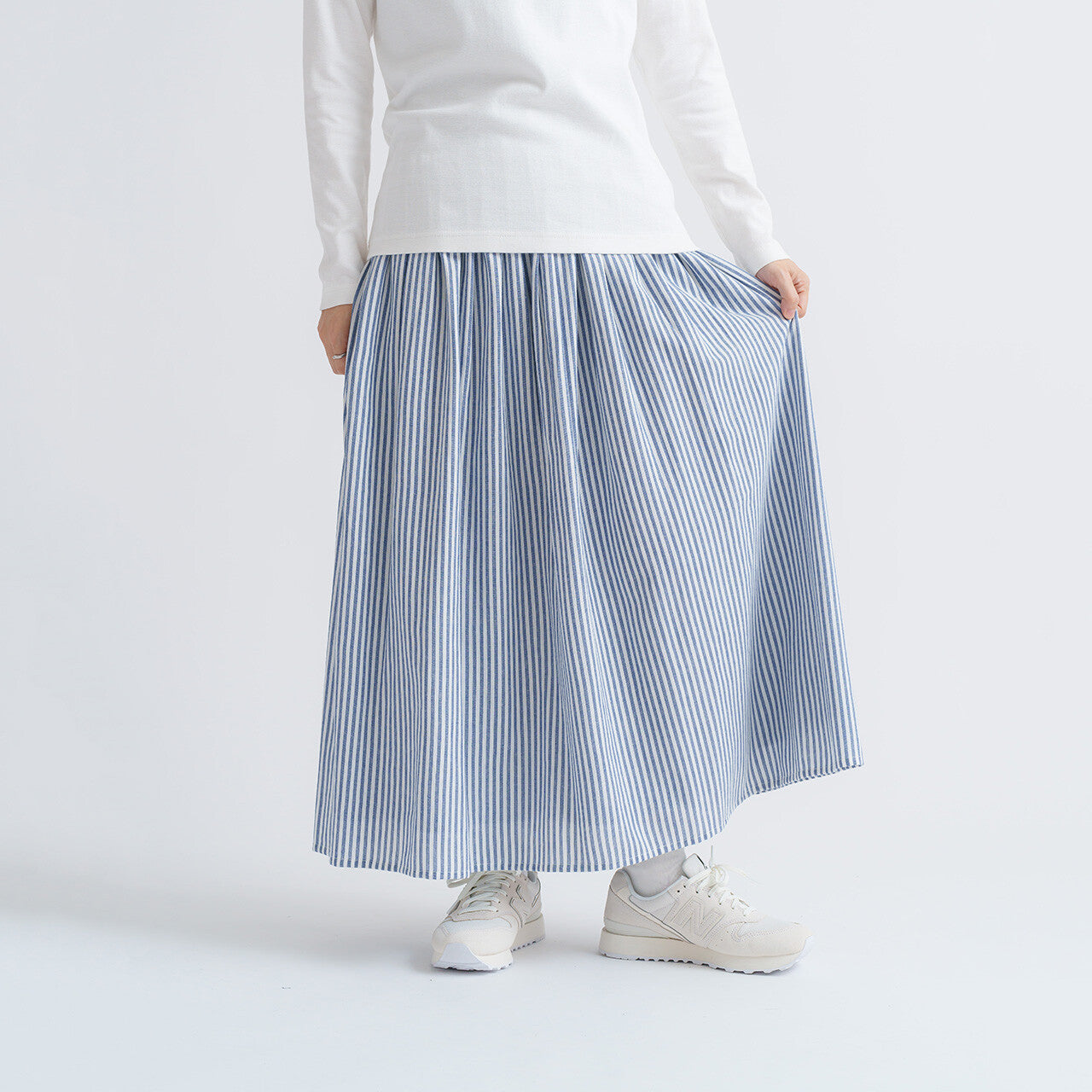 Reversible! 簡約直紋半裙｜2色入