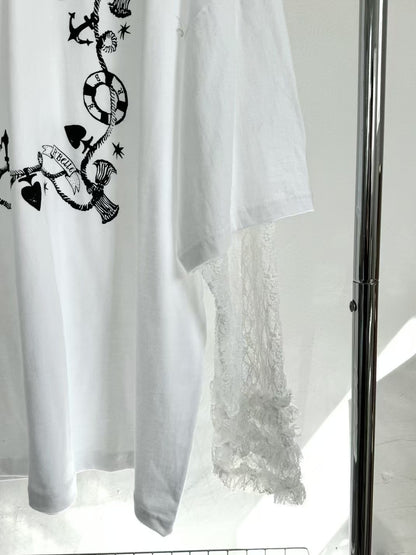 ROMANTIC RUFFLE LACE SLEEVES TEE | 3色入