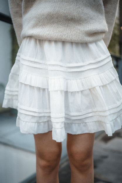 甜美花邊層層蛋糕短裙｜2色入