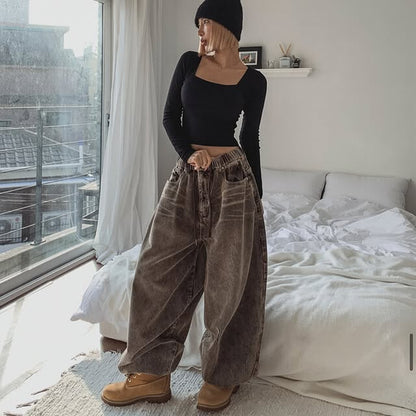 Unisex洗水燈芯絨氣球褲｜3色入