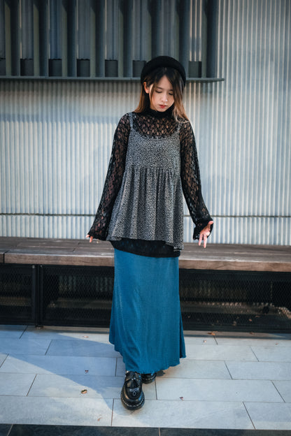 豹紋pattern吊帶layer｜3色入