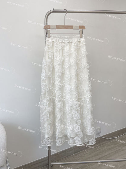 超靚！重工🌸立體花花紗裙｜1色入