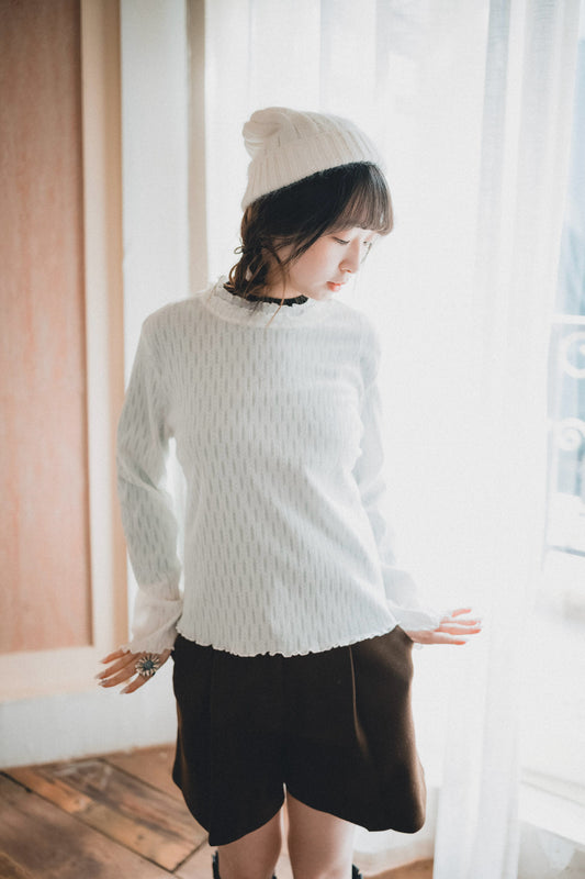 Double波浪暗紋top｜3色入